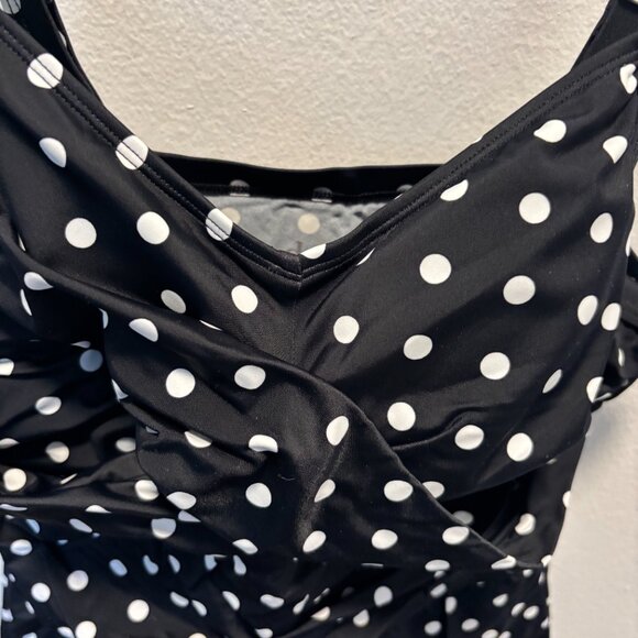 Denim & Co Beach Sweetheart Twist Front Swim Dress  NWOT Size 12 - Picture 2 of 6